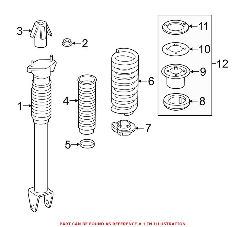 Mercedes Shock Absorber - Rear 1663201130